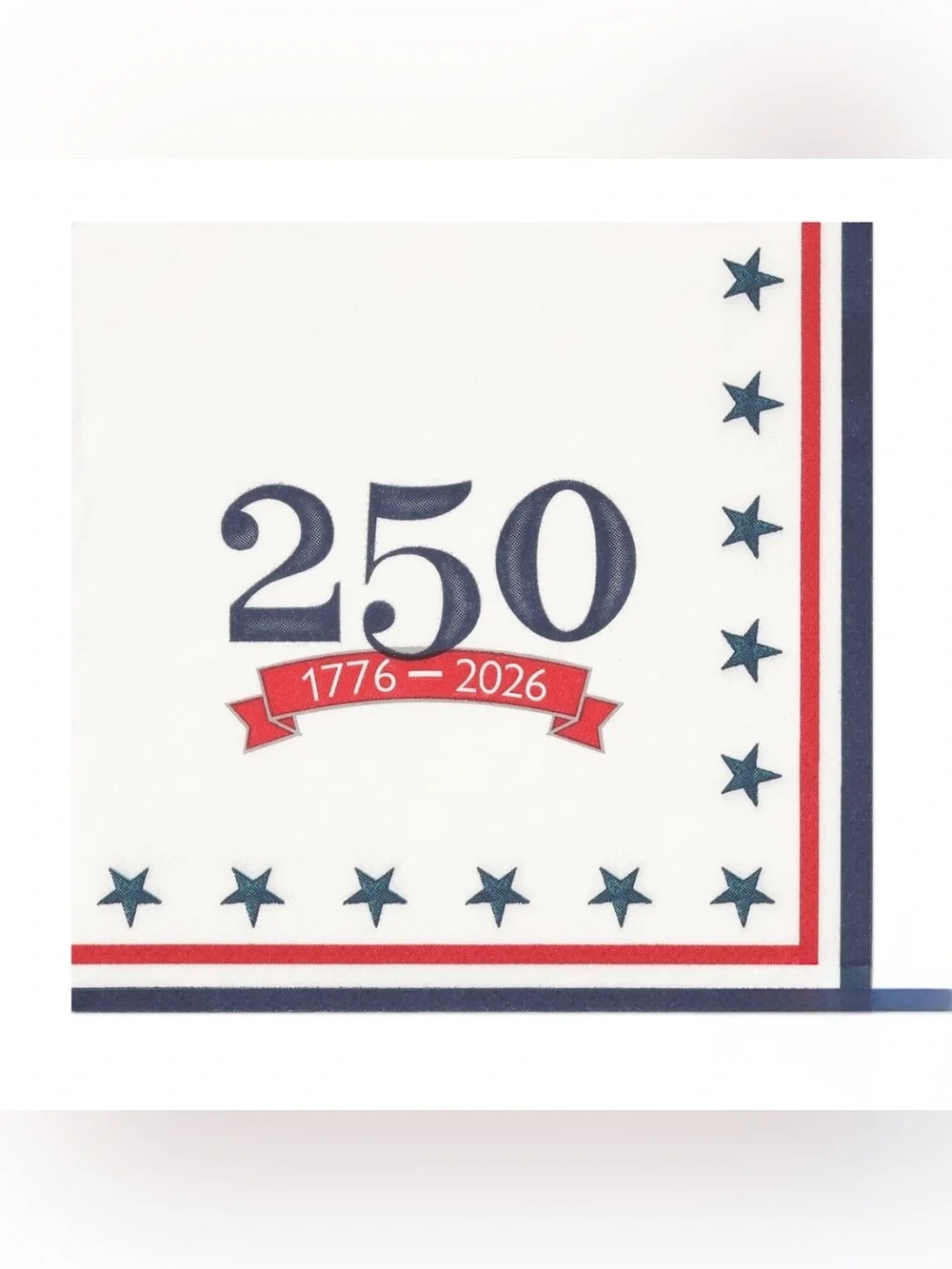 Celebrate 250 years Red & Blue Star Serving Bowls with Patriotic Plates & Cups